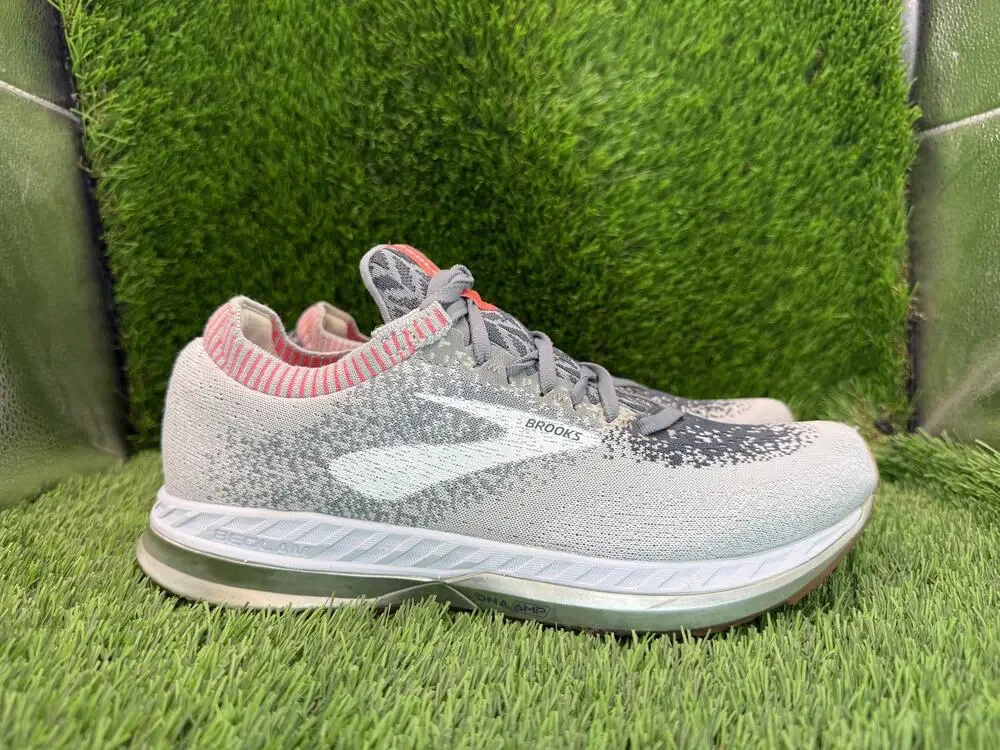 Brooks Bedlam 1202721B137 Athletic Sneaker Women's 9B Gray Knit Jogging Running